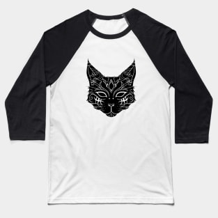 Black Mystic Cat Baseball T-Shirt